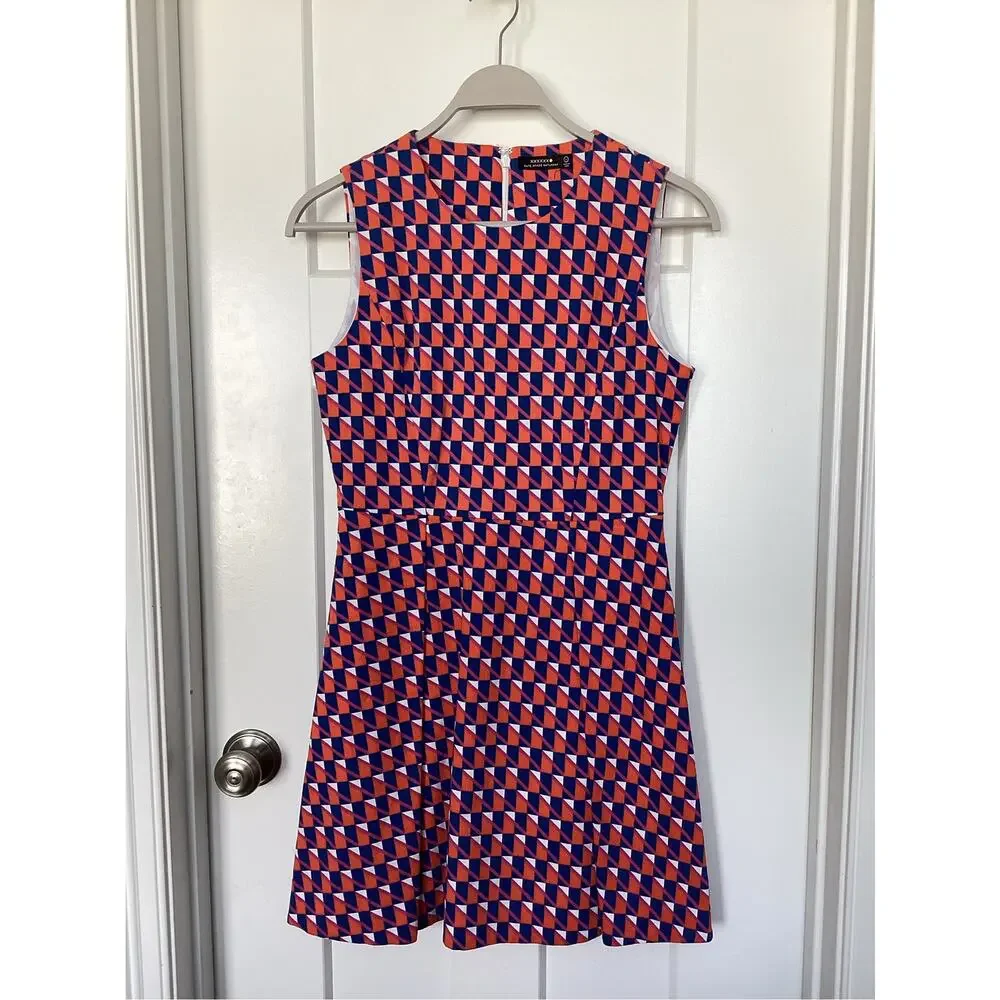 Kate spade‎ Saturday pleated flare dress with geometric pattern women's size 6